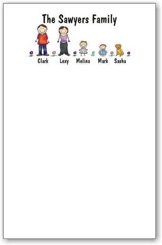 Pen At Hand Stick Figures - Large Full Color Notepads (Family)